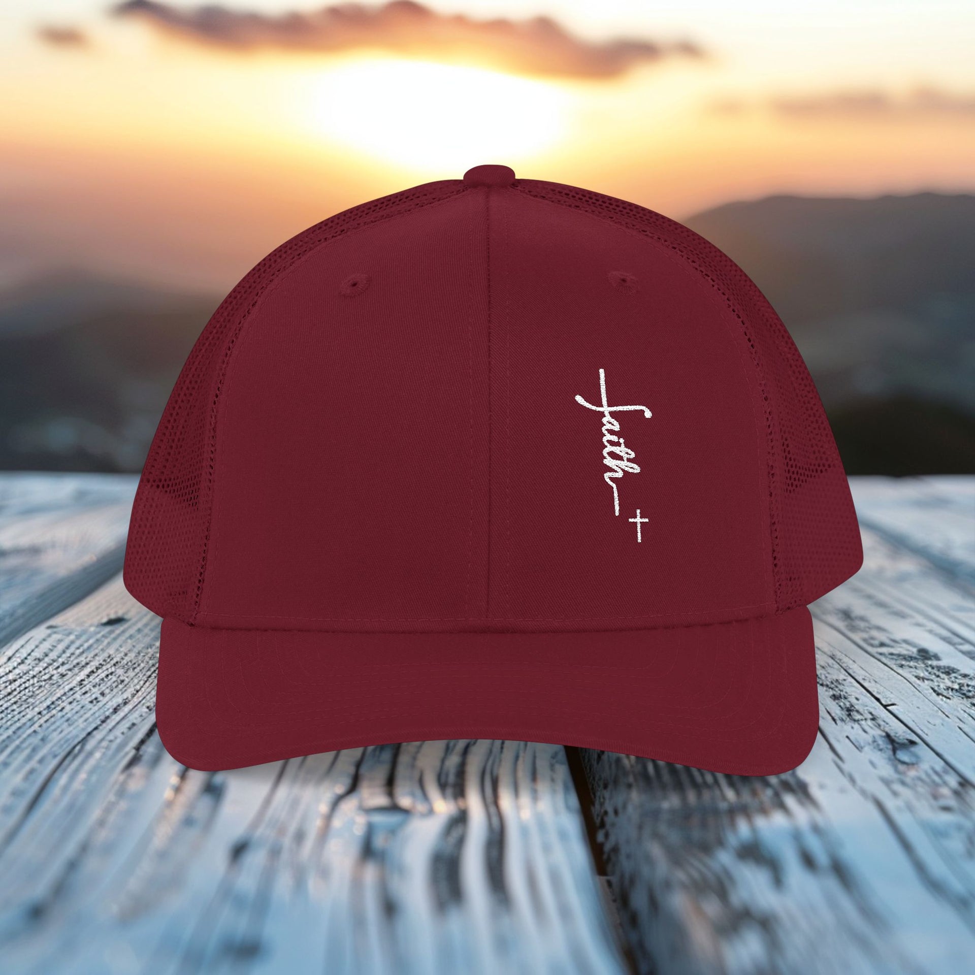 Faith + Cross Snapback Trucker Hat - My Faith My Father