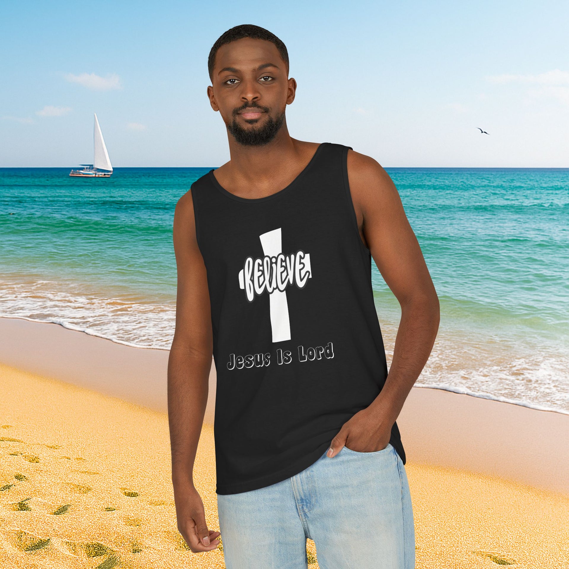 Believe Jesus Is Lord Unisex Relaxed Fit Tank Top - My Faith My Father