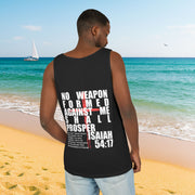 Isaiah 54:17 No Weapon Formed Against Me Relaxed Fit Tank Top - My Faith My Father