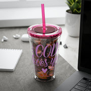 God Loves You 16oz Sunsplash Tumbler With Straw - My Faith My Father