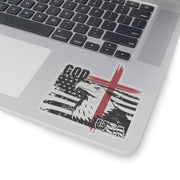 Flag With Cross & Eagle Kiss-Cut Stickers - My Faith My Father