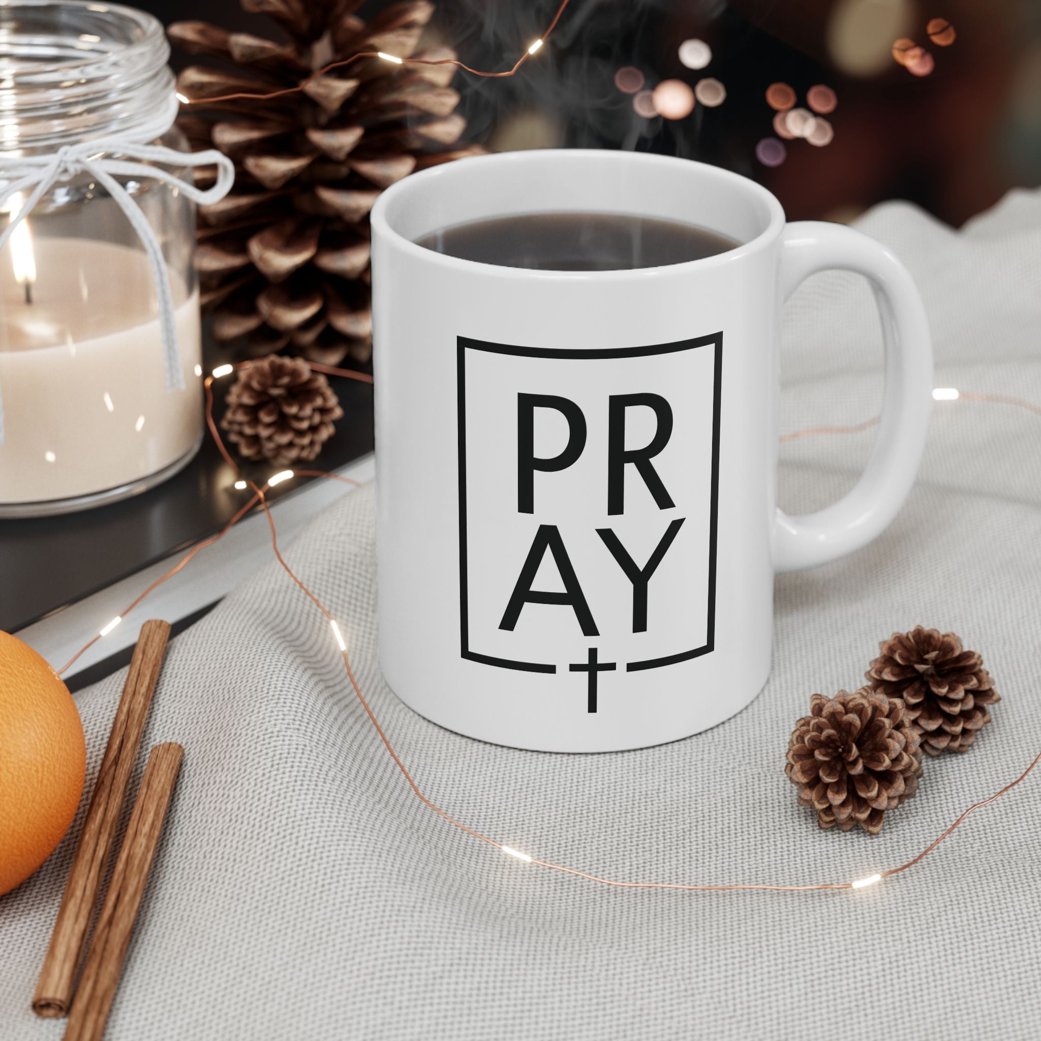 Pray + Cross Ceramic Mug