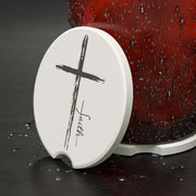 Cross With Faith Soapstone Car Coasters - My Faith My Father