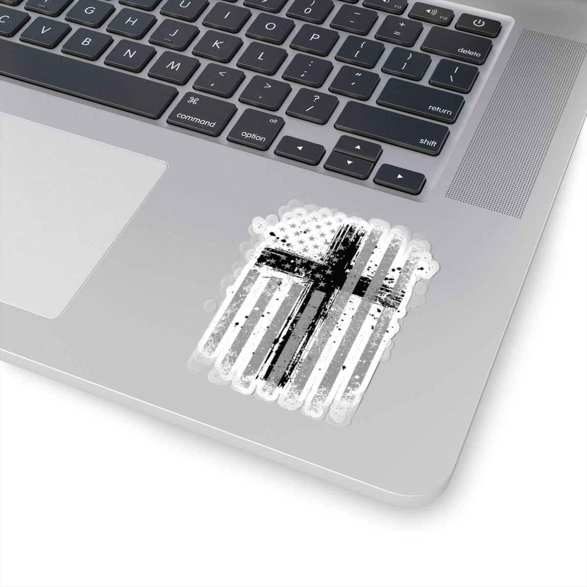 American Flag With Cross Kiss-Cut Stickers