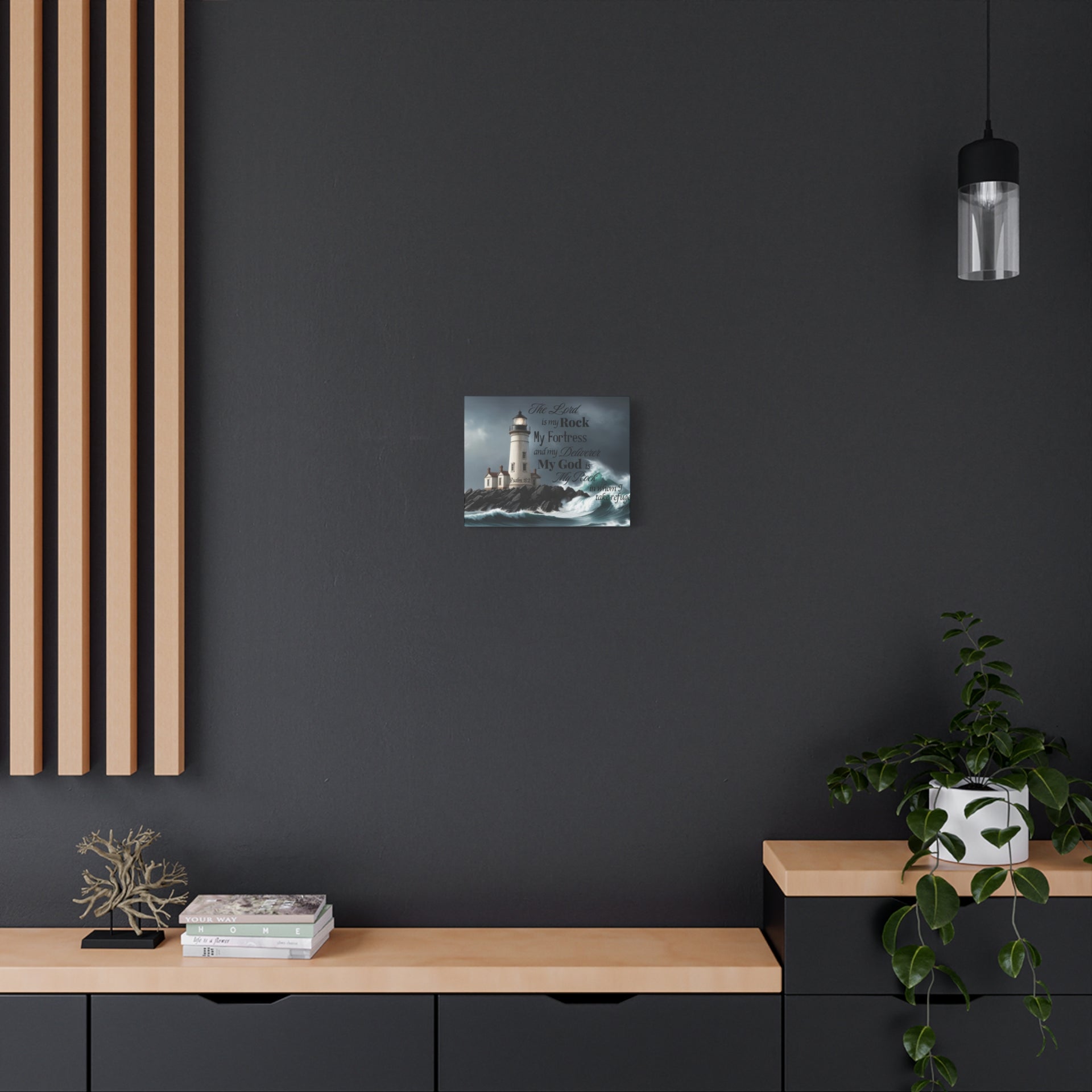 Psalm 18:2 Lighthouse Matte Canvas Wall Art - My Faith My Father