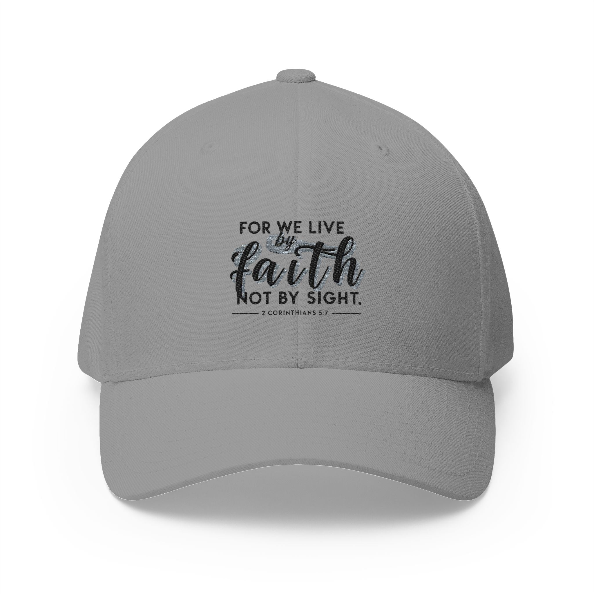 For We Live By Faith Flexfit Hat