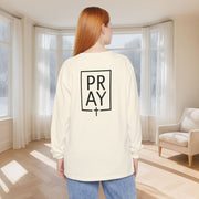 PRAY + Cross Unisex Relaxed Fit Long Sleeve T-Shirt - My Faith My Father