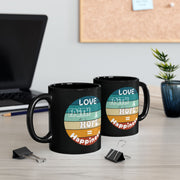 Love, Faith & Hope = Happiness Ceramic Black Mug - My Faith My Father