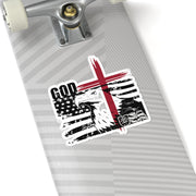 Flag With Cross & Eagle Kiss-Cut Stickers - My Faith My Father