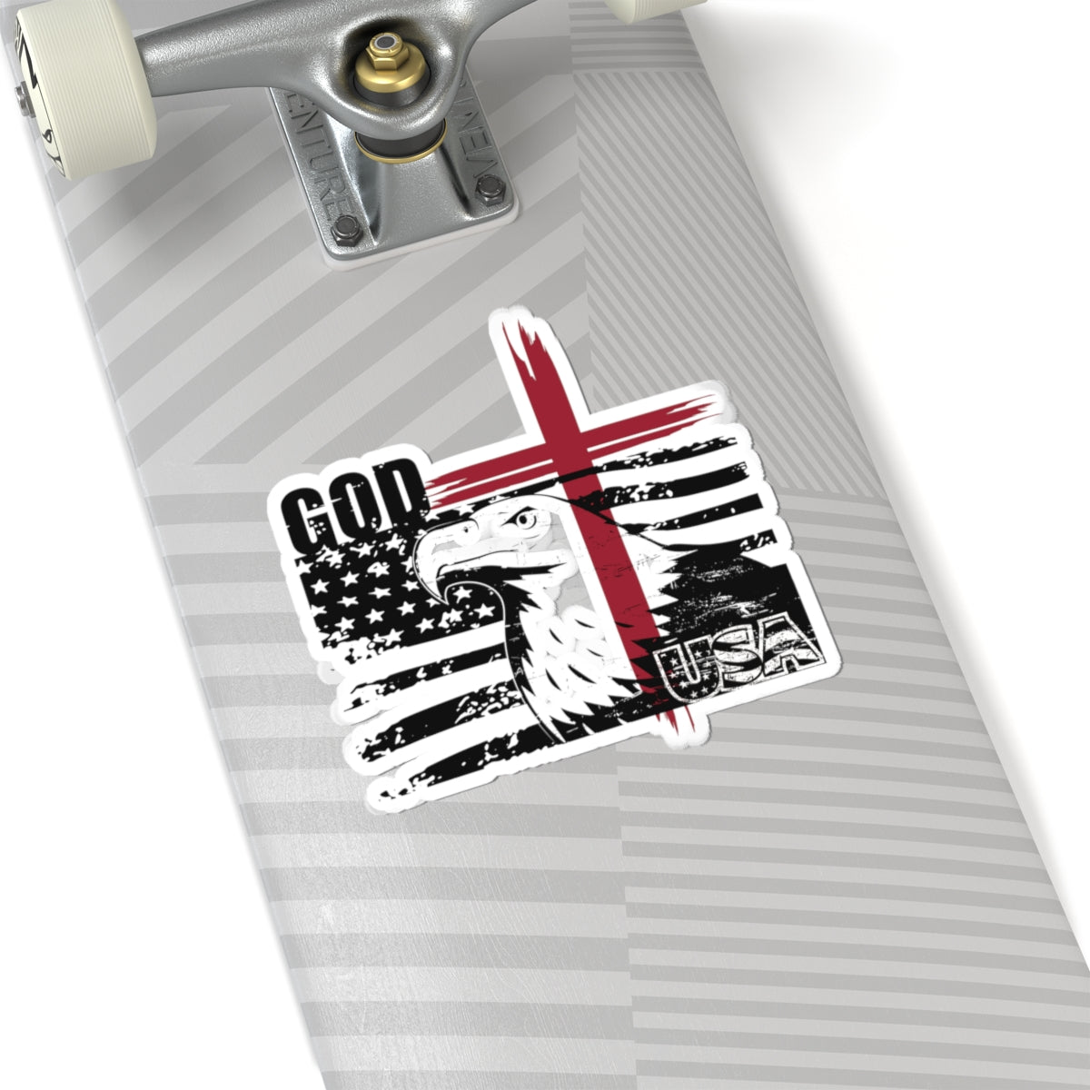 Flag With Cross & Eagle Kiss-Cut Stickers - My Faith My Father