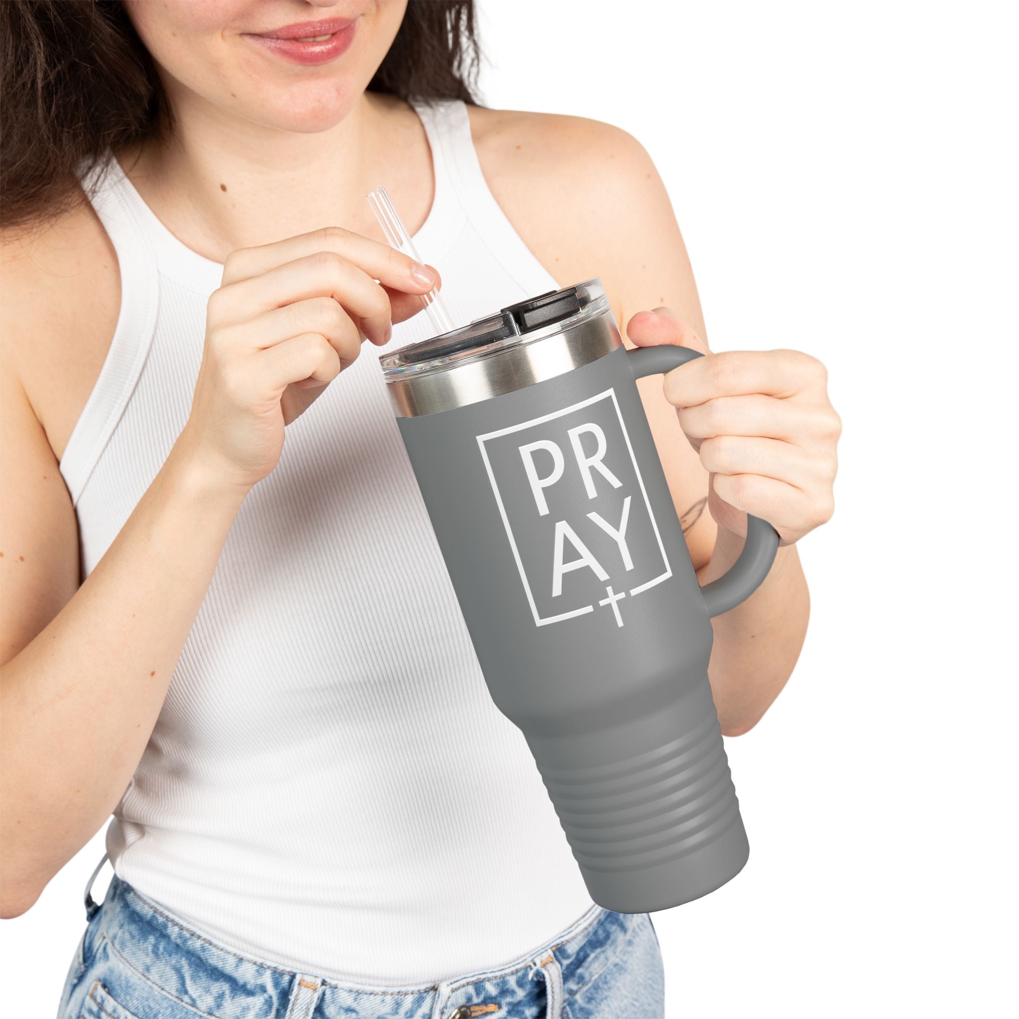 Pray + Cross 40oz Insulated Travel Mug