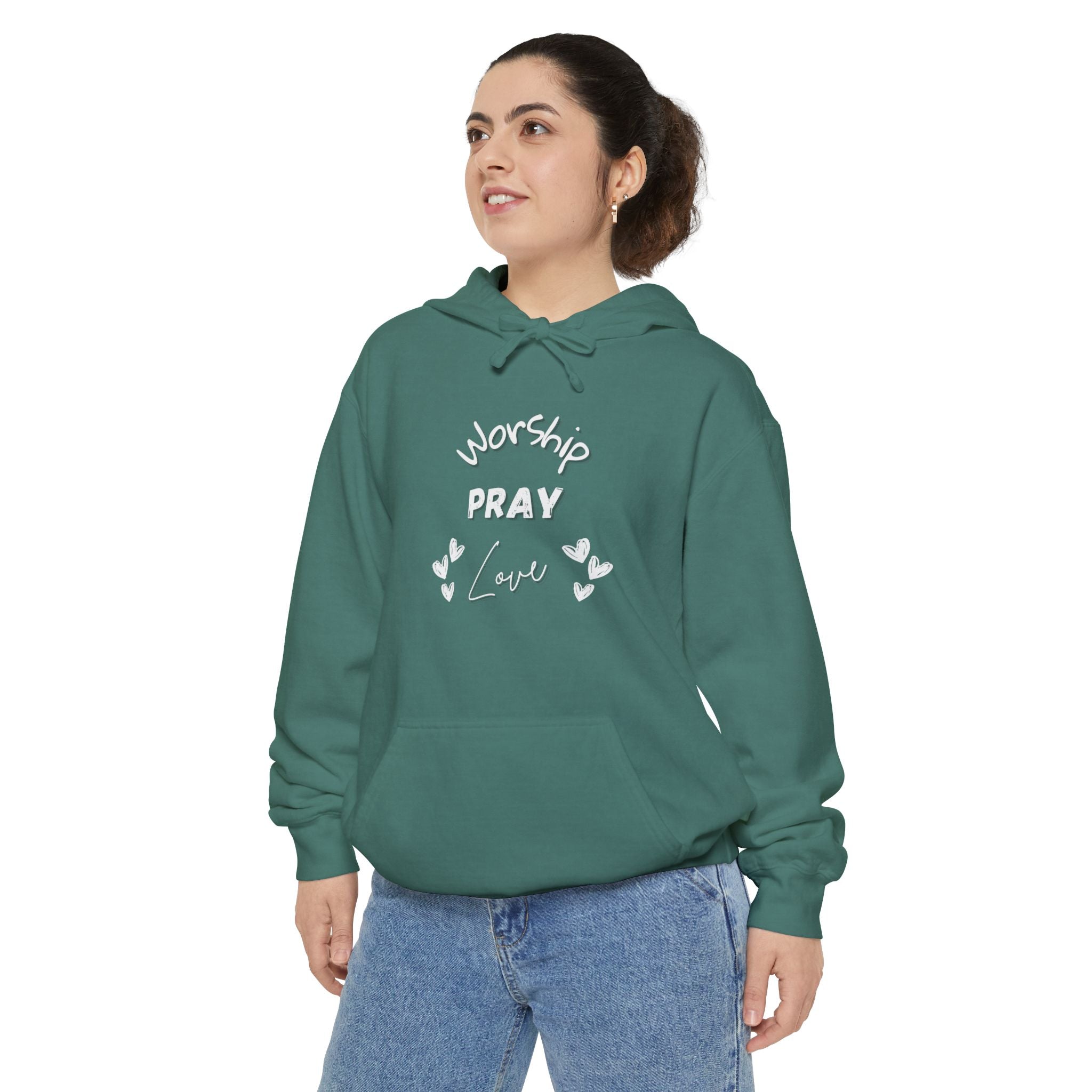 Worship, Pray, Love Unisex Relaxed Fit Hoodie