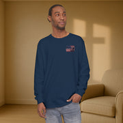 I Stand for the Flag, I Kneel for the Cross Unisex Relaxed Fit Long Sleeve T-Shirt - My Faith My Father