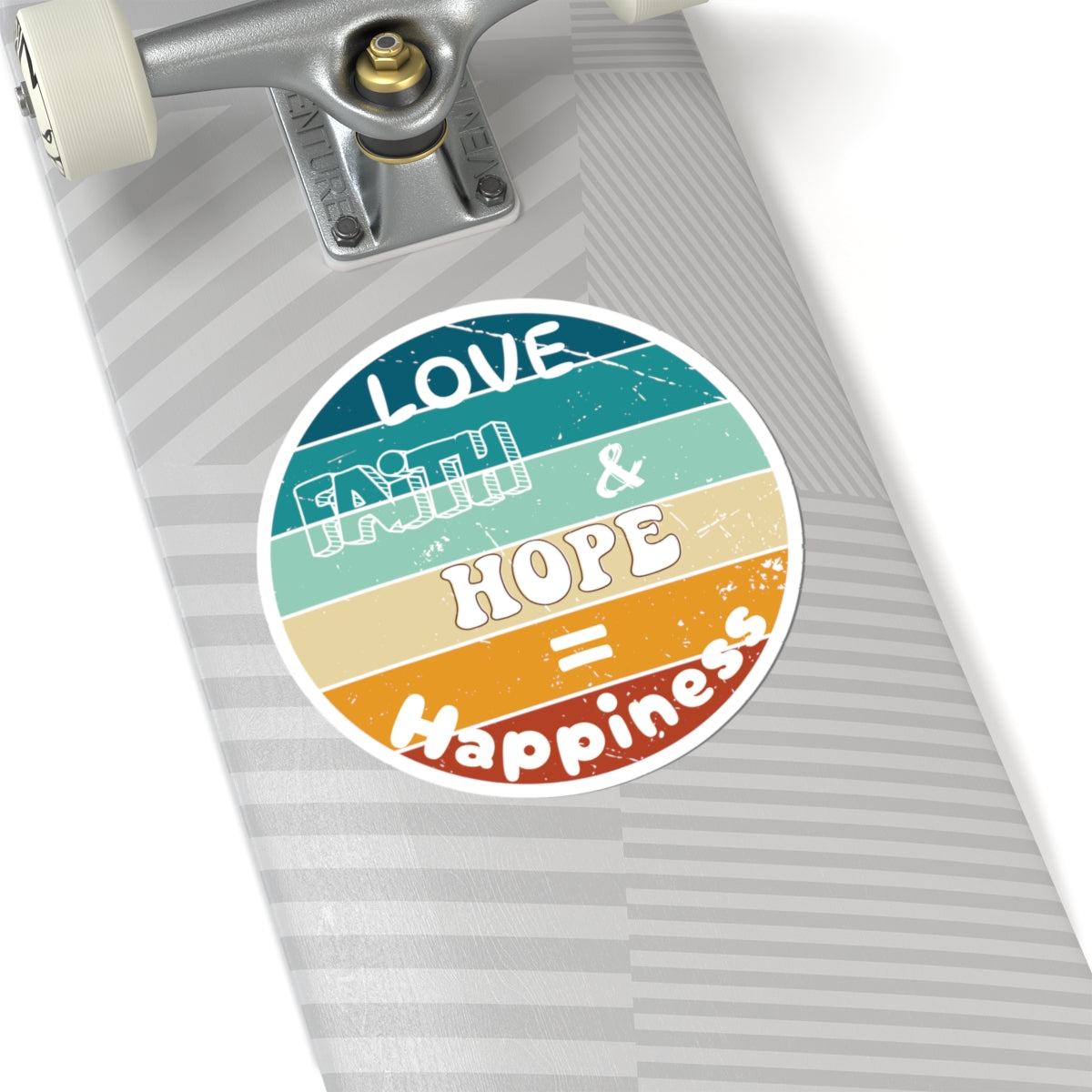 Love, Faith, Hope = Happiness Kiss-Cut Stickers - My Faith My Father