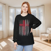 Flag With Cross Unisex Relaxed Fit Long Sleeve T-Shirt - My Faith My Father