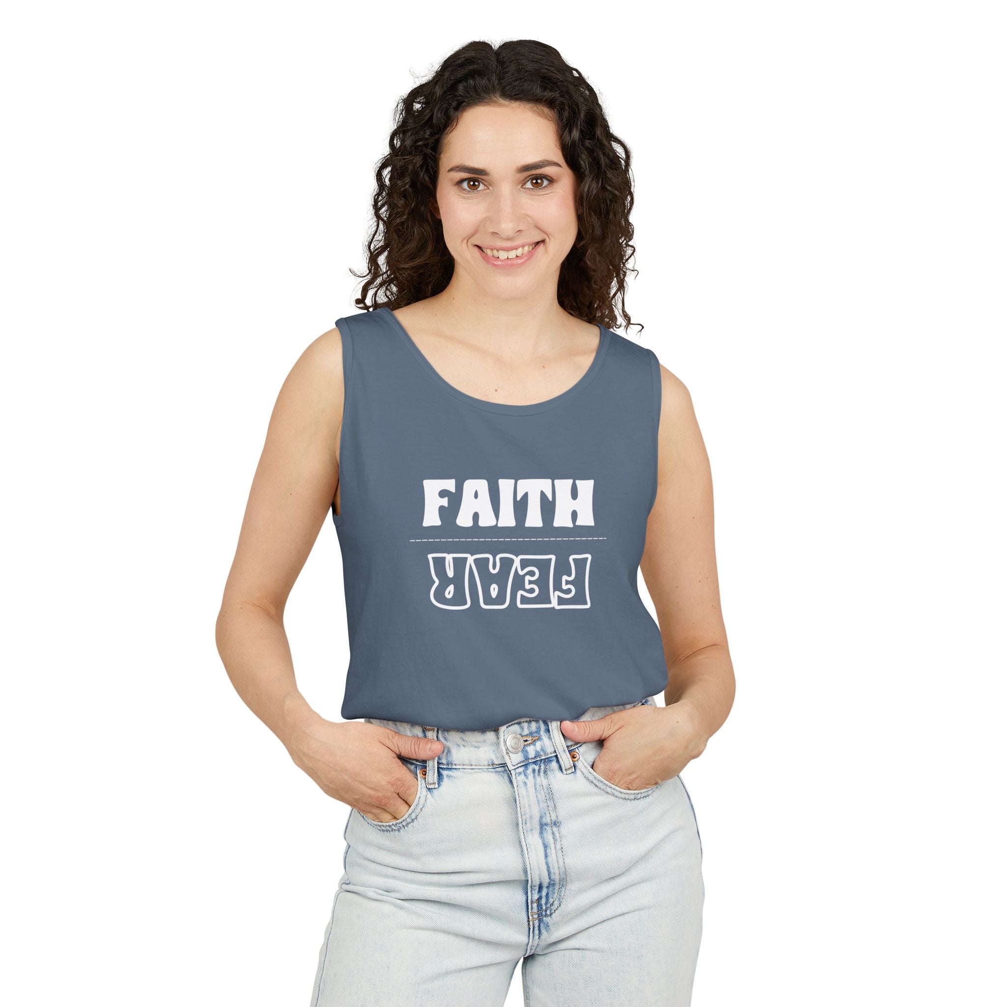 Faith Over Fear Unisex Tank Top, Inspirational Tank Top, Gender Neutral Muscle Tee, Religious Apparel, Christian Clothing
