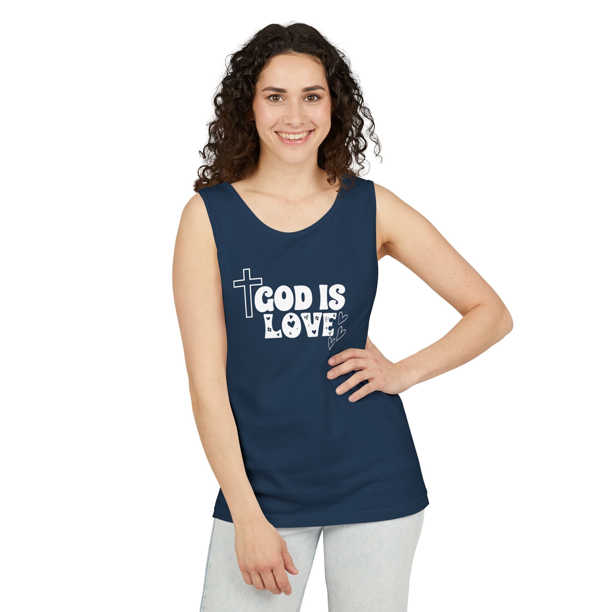 God is Love Unisex Relaxed Fit Tank Top, Religious Tank Top for Men and Women, Christian Faith Apparel, Inspirational Gift,