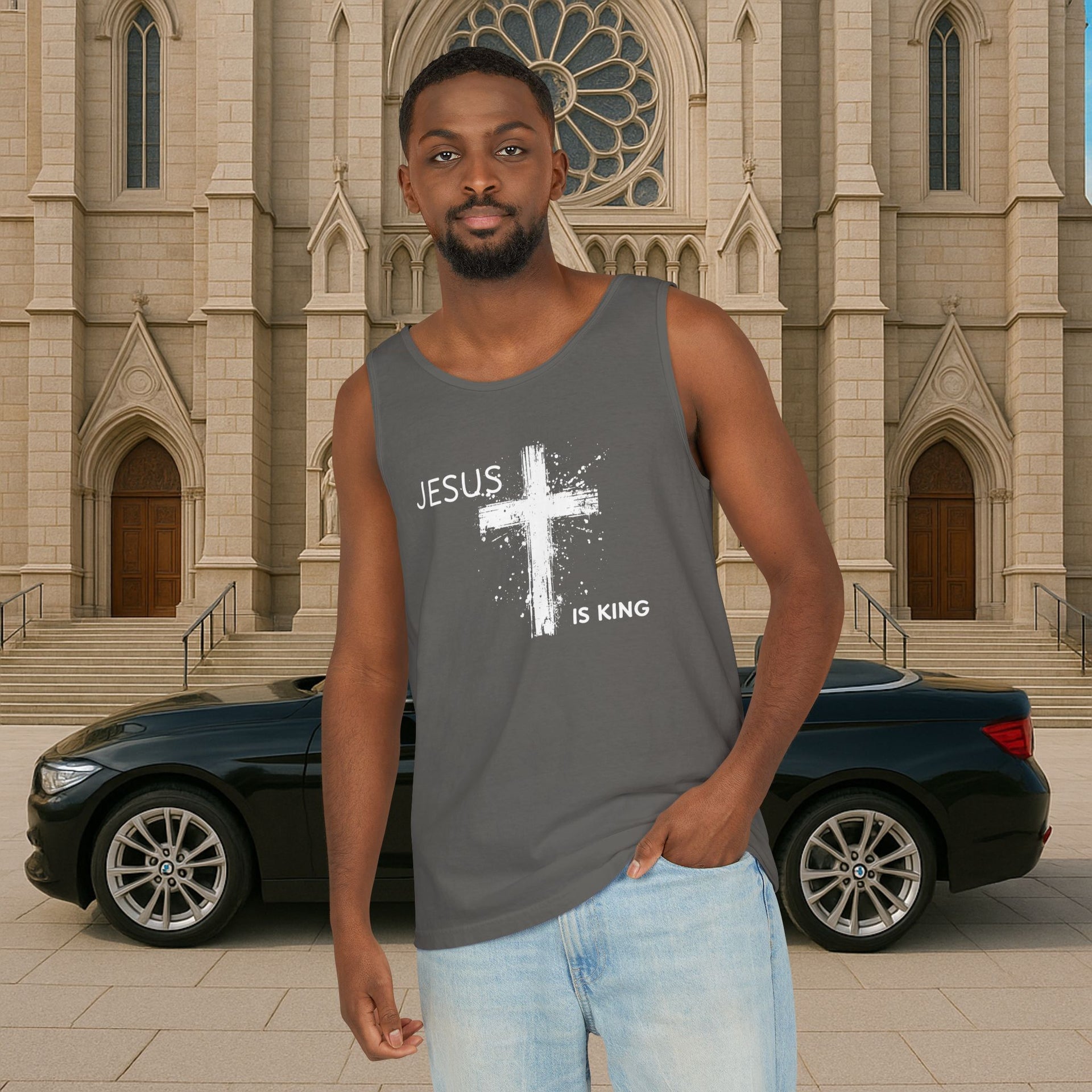Jesus Is King Unisex Relaxed Fit Tank Top - My Faith My Father