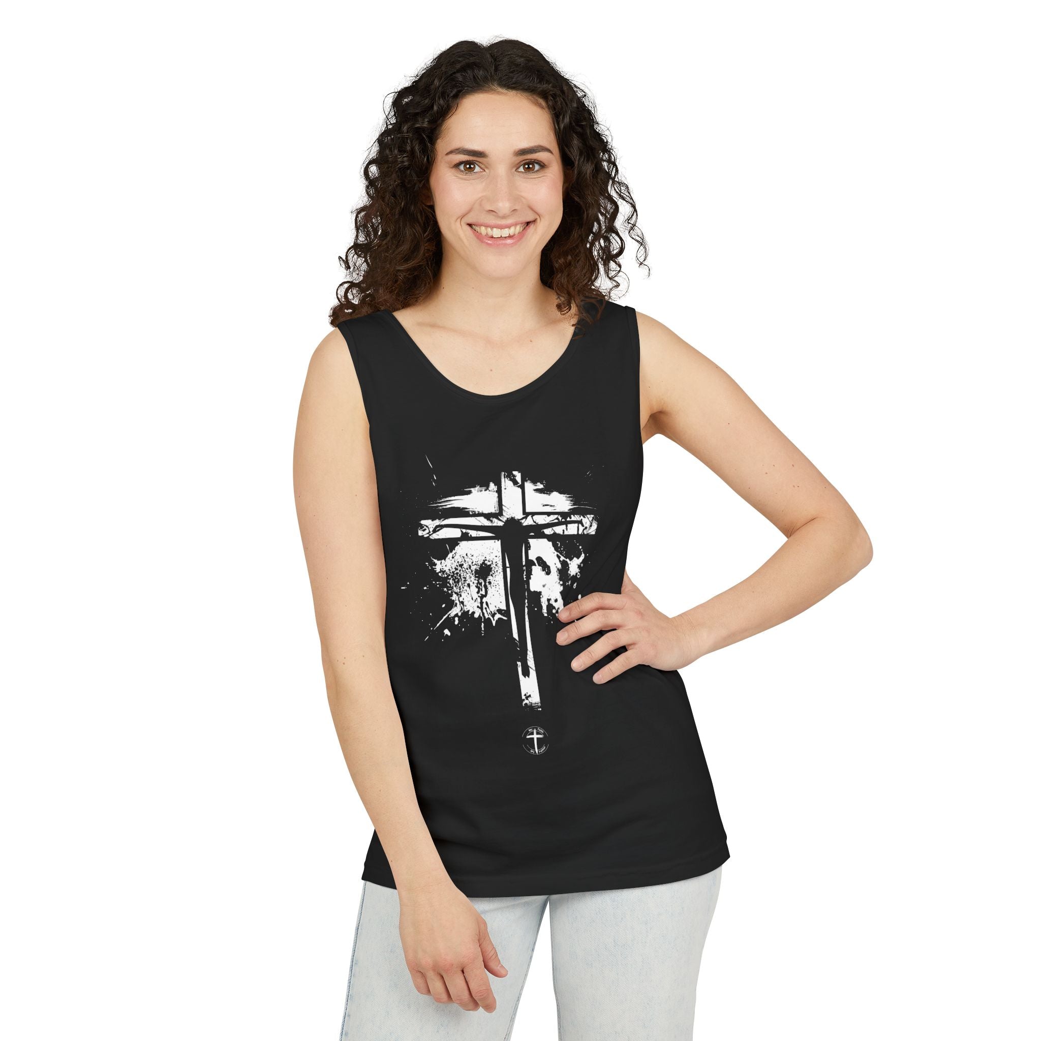 Jesus On Cross Relaxed Fit Tank Top