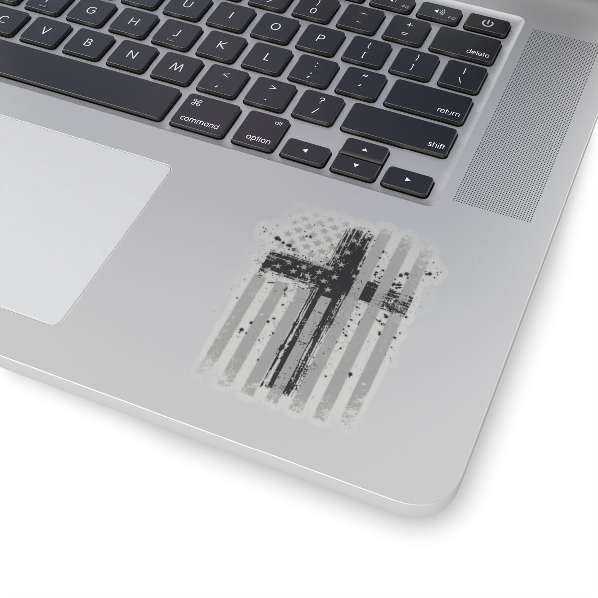 American Flag With Cross Kiss-Cut Stickers