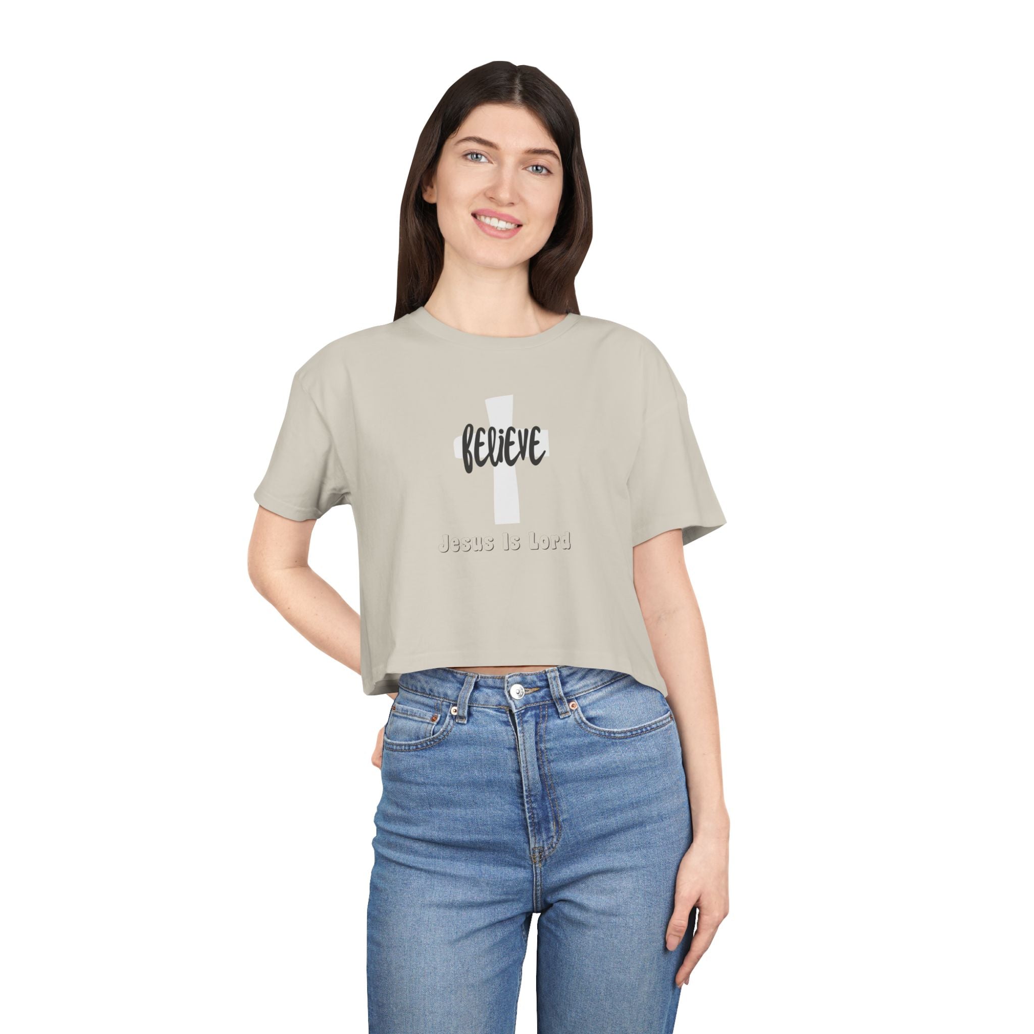 Believe Jesus Is Lord Women's Crop Tee