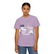 God + USA Unisex Relaxed Fit Garment-Dyed T-shirt, Christian Inspirational Tee - My Faith My Father