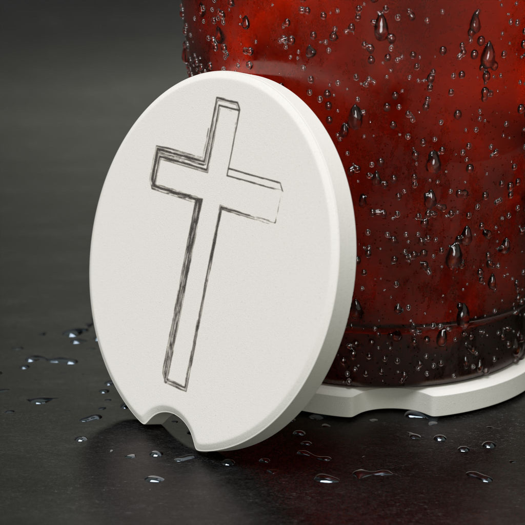 Cross Soapstone Car Coaster - My Faith My Father