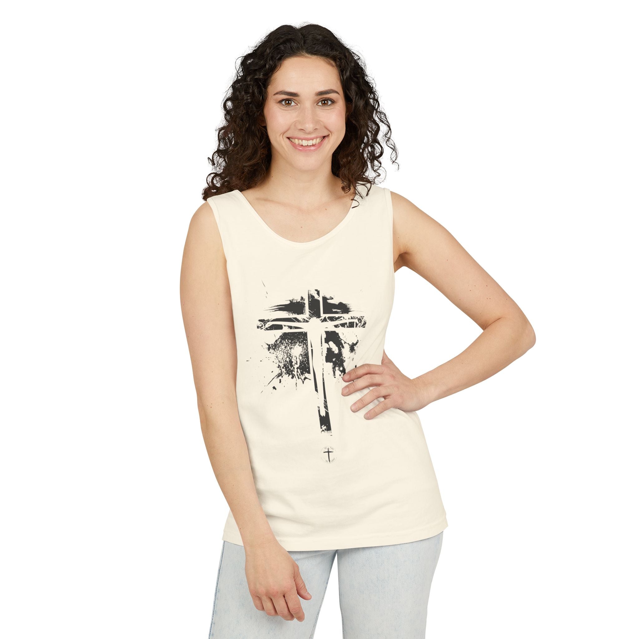 Jesus On Cross Relaxed Fit Tank Top