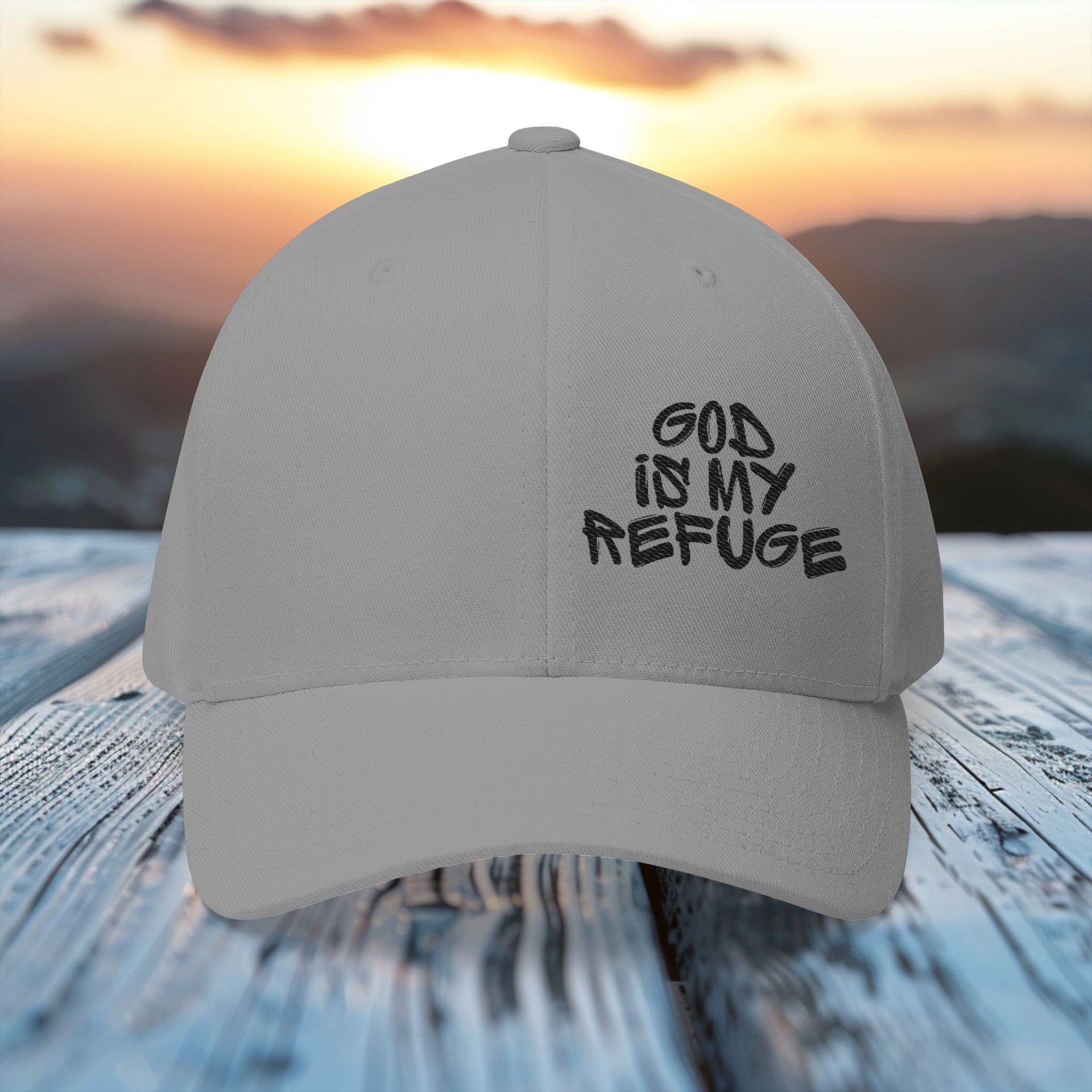 God Is My Refuge – Christian Flexfit Hat - My Faith My Father
