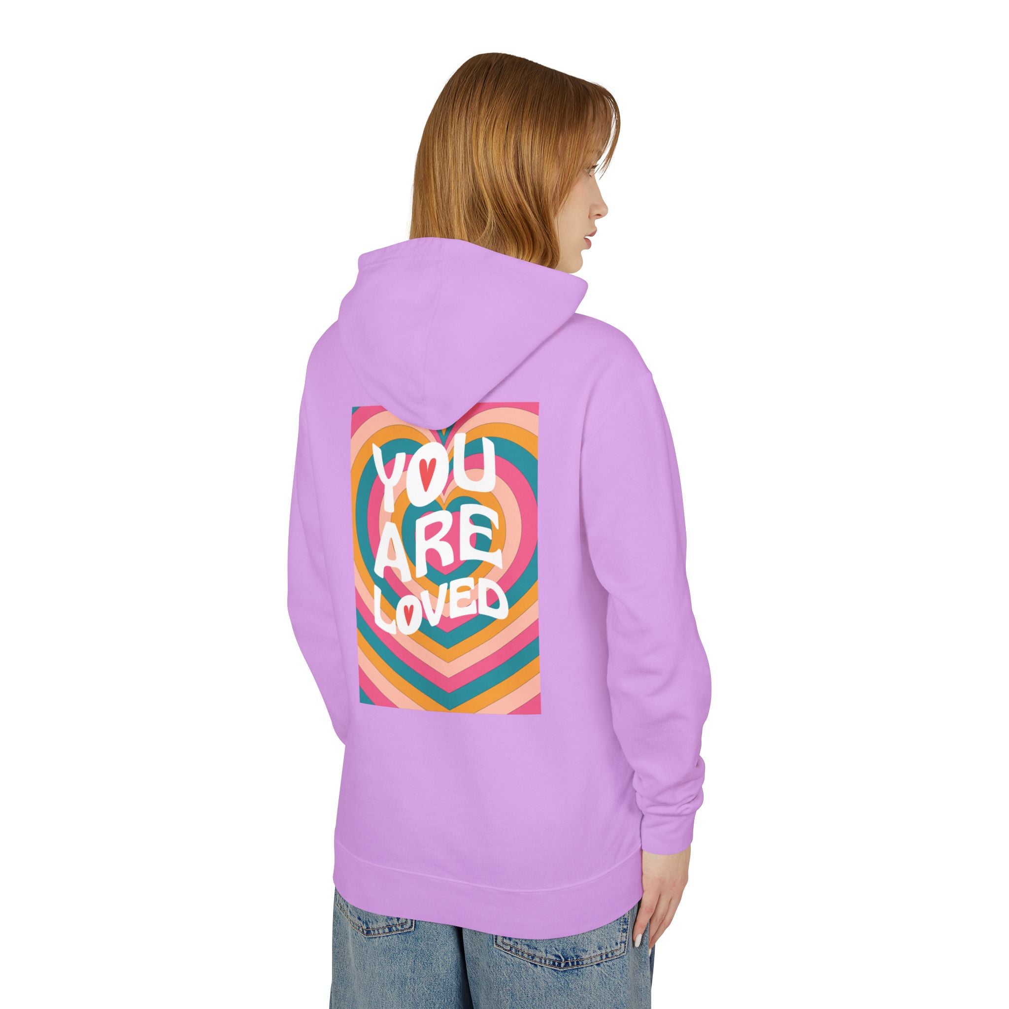 You Are Loved Retro, Unisex, Relaxed Fit, Lightweight Hooded Sweatshirt