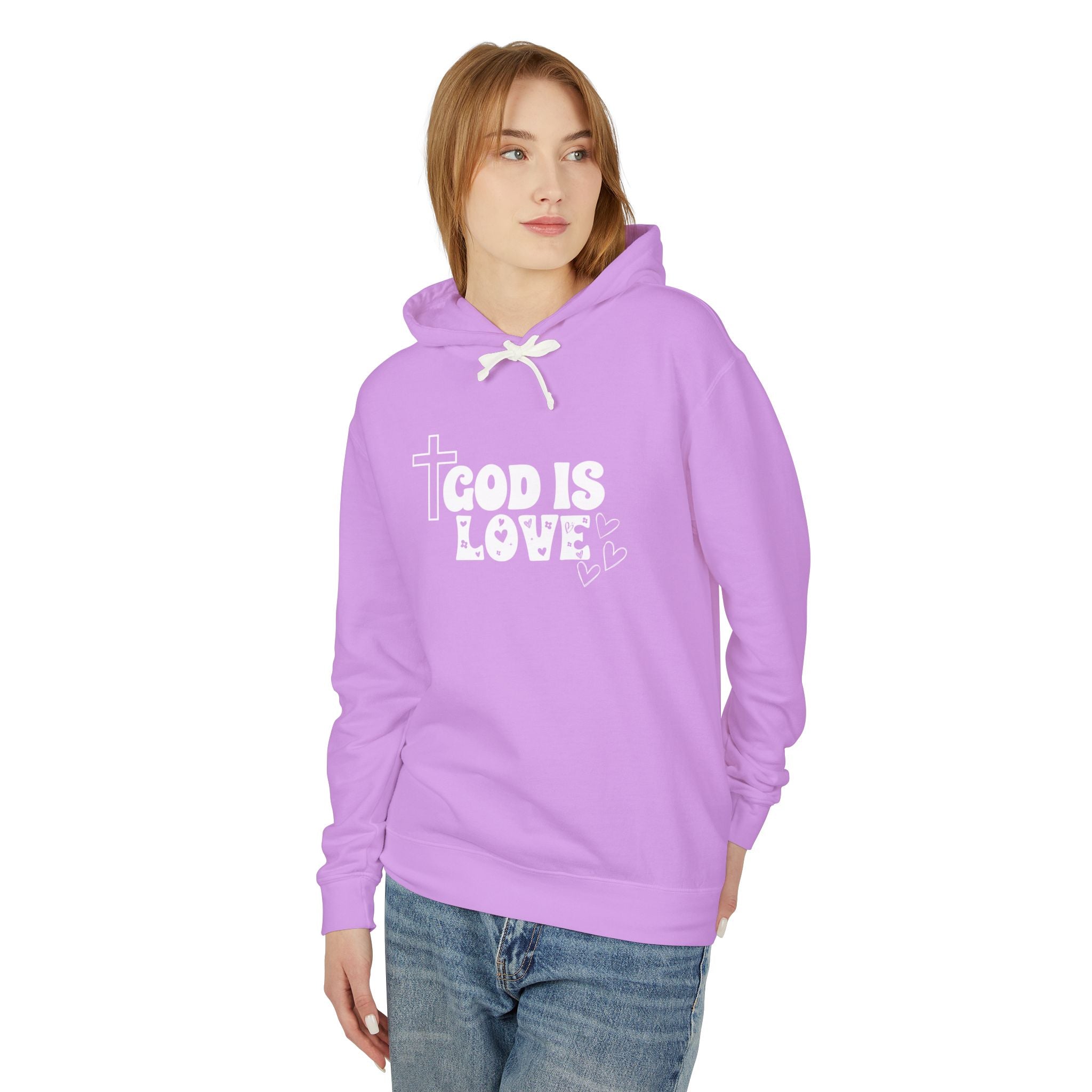 God Is Love Unisex Lightweight Hooded Sweatshirt