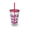 Faith Over Fear Sunsplash 16oz Tumbler With Straw - My Faith My Father