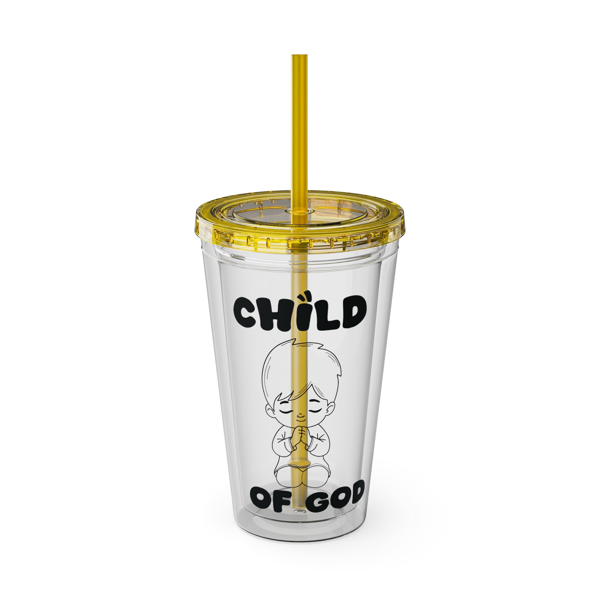 Child of God (Boy) Sunsplash 16oz Tumbler With Straw - My Faith My Father