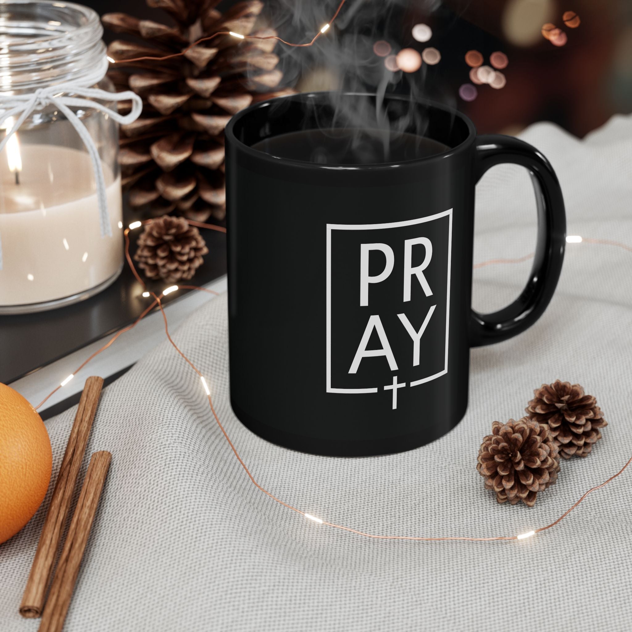 Pray + Cross Ceramic Mug