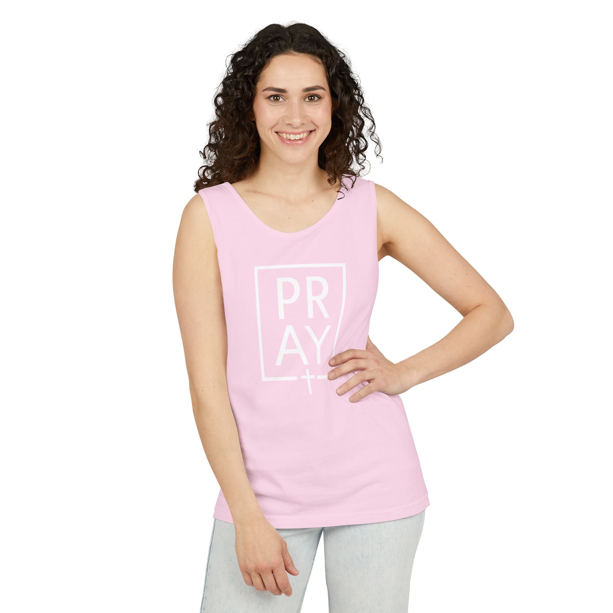 Pray + Cross Unisex Relaxed Fit Tank Top