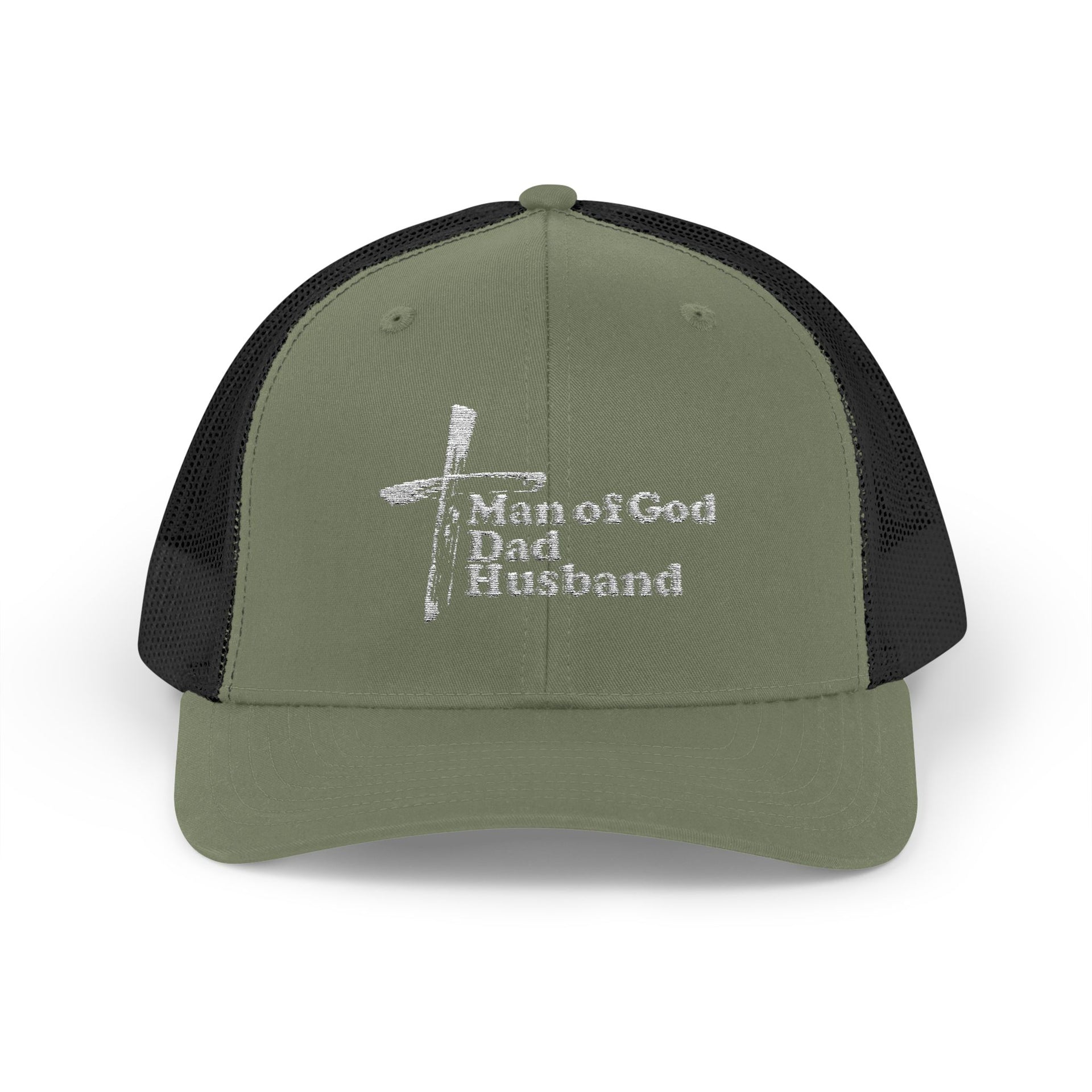 Man of God, Dad, Husband Snapback Trucker Hat - My Faith My Father