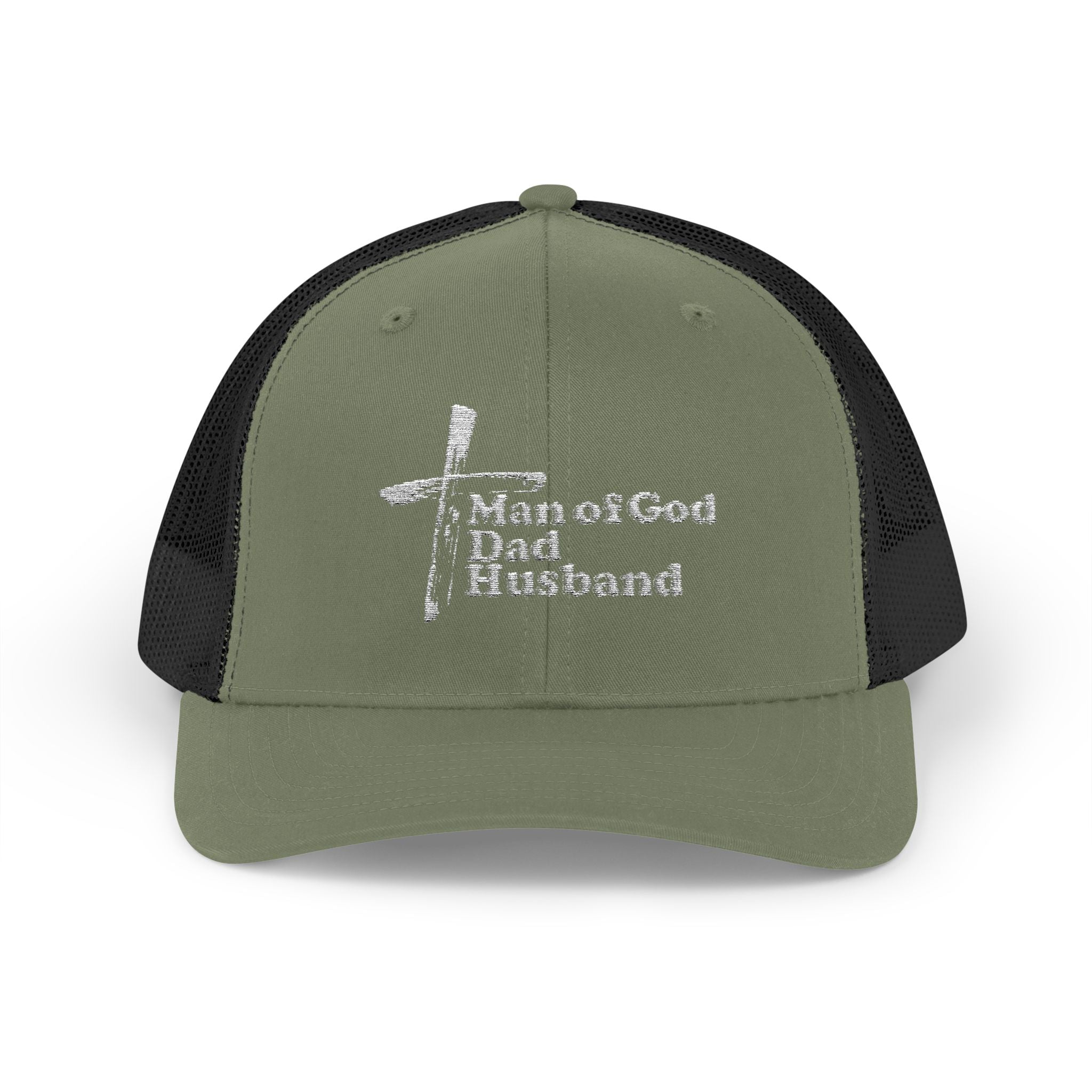 Man of God, Dad, Husband Snapback Trucker Hat