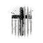 American Flag With Cross Kiss-Cut Stickers - My Faith My Father