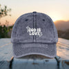 God Is Love Vintage Embroidered Cap | Distressed Christian Baseball Hat | OTTO 18-1248 Faith Hat
