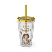 Jesus Is My Shepherd Sunsplash 16oz Tumbler With Straw - My Faith My Father