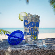 God Is Enough Sunsplash 16oz Tumbler With Straw - My Faith My Father