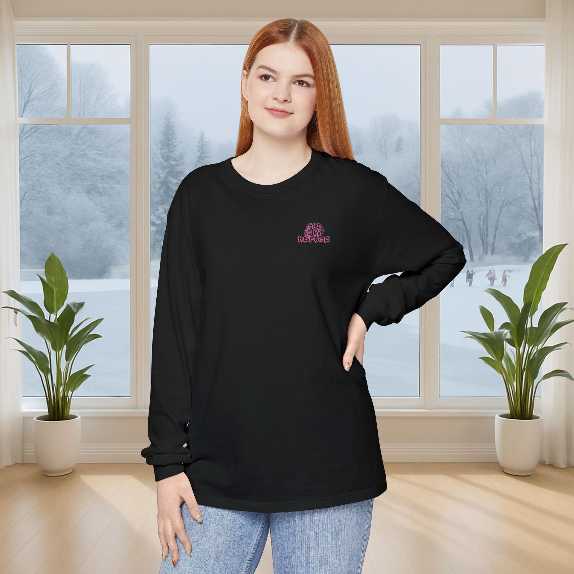 God is My Refuge Unisex Relaxed Fit Long Sleeve T-Shirt - My Faith My Father