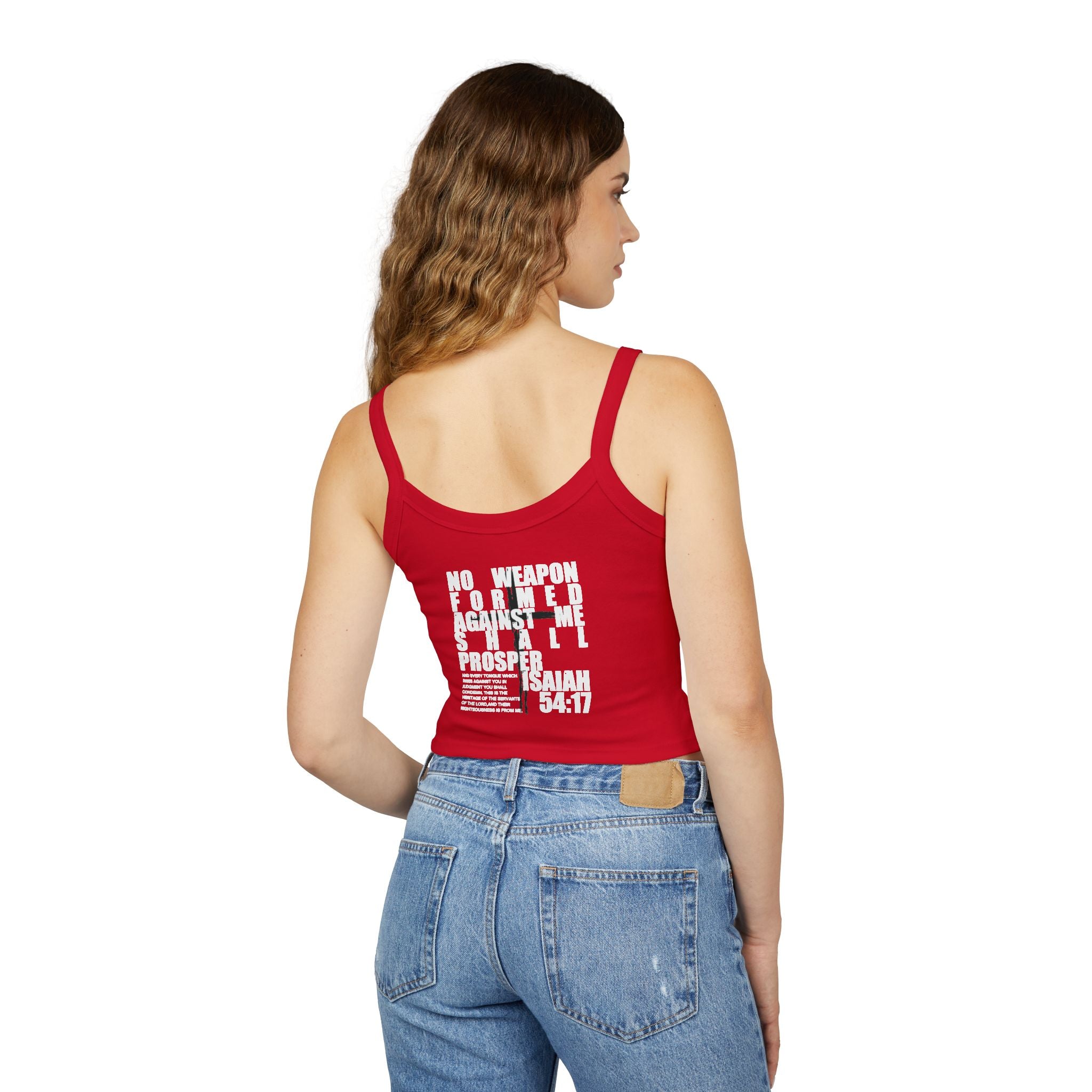 Isaiah 54:17 No Weapon Formed Against Me Women's Spaghetti Strap Tank Top
