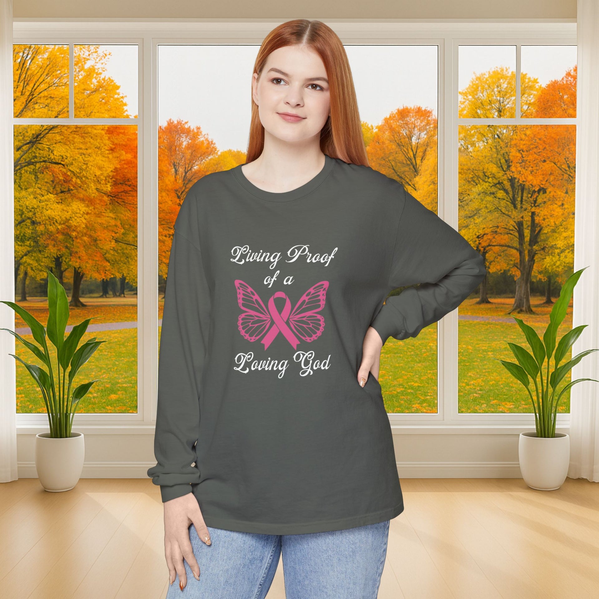 Living Proof Of A Loving God Butterfly Unisex Relaxed Fit Long Sleeve T-Shirt - My Faith My Father