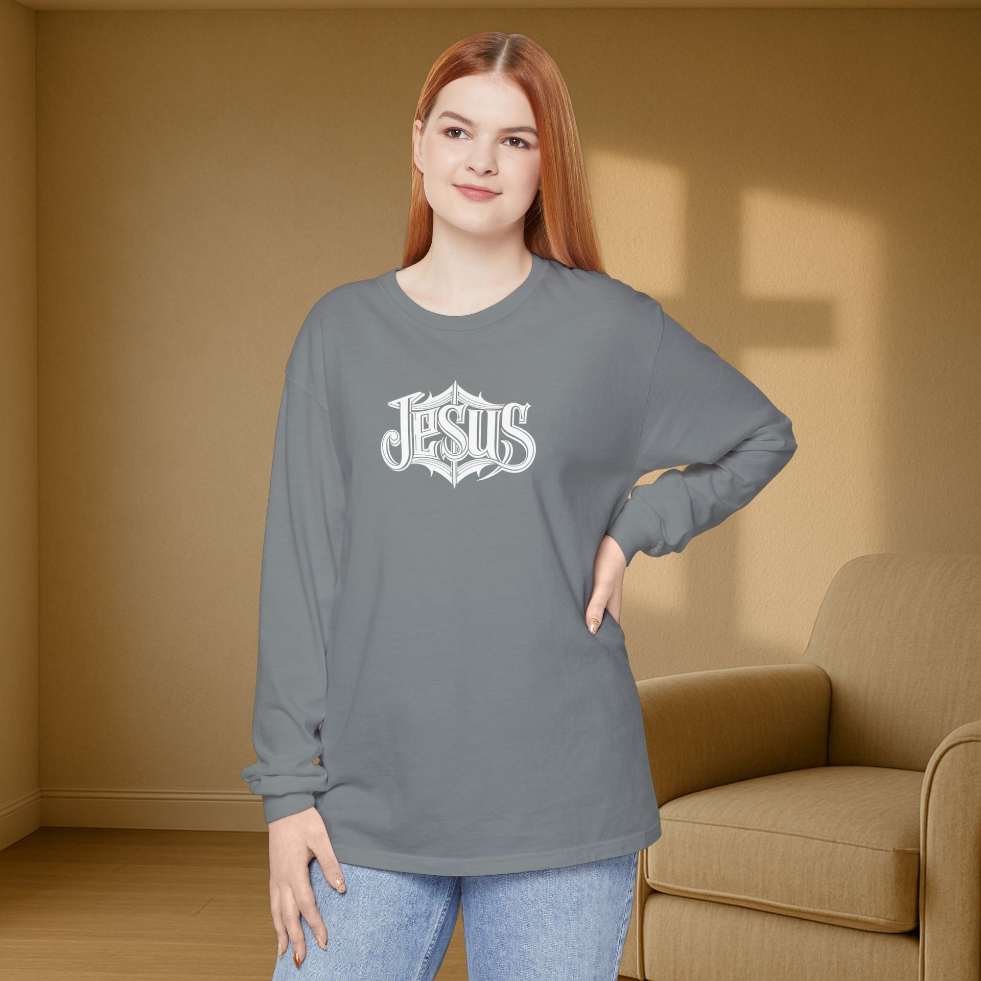 Jesus Unisex Relaxed Fit Long Sleeve T-Shirt - My Faith My Father