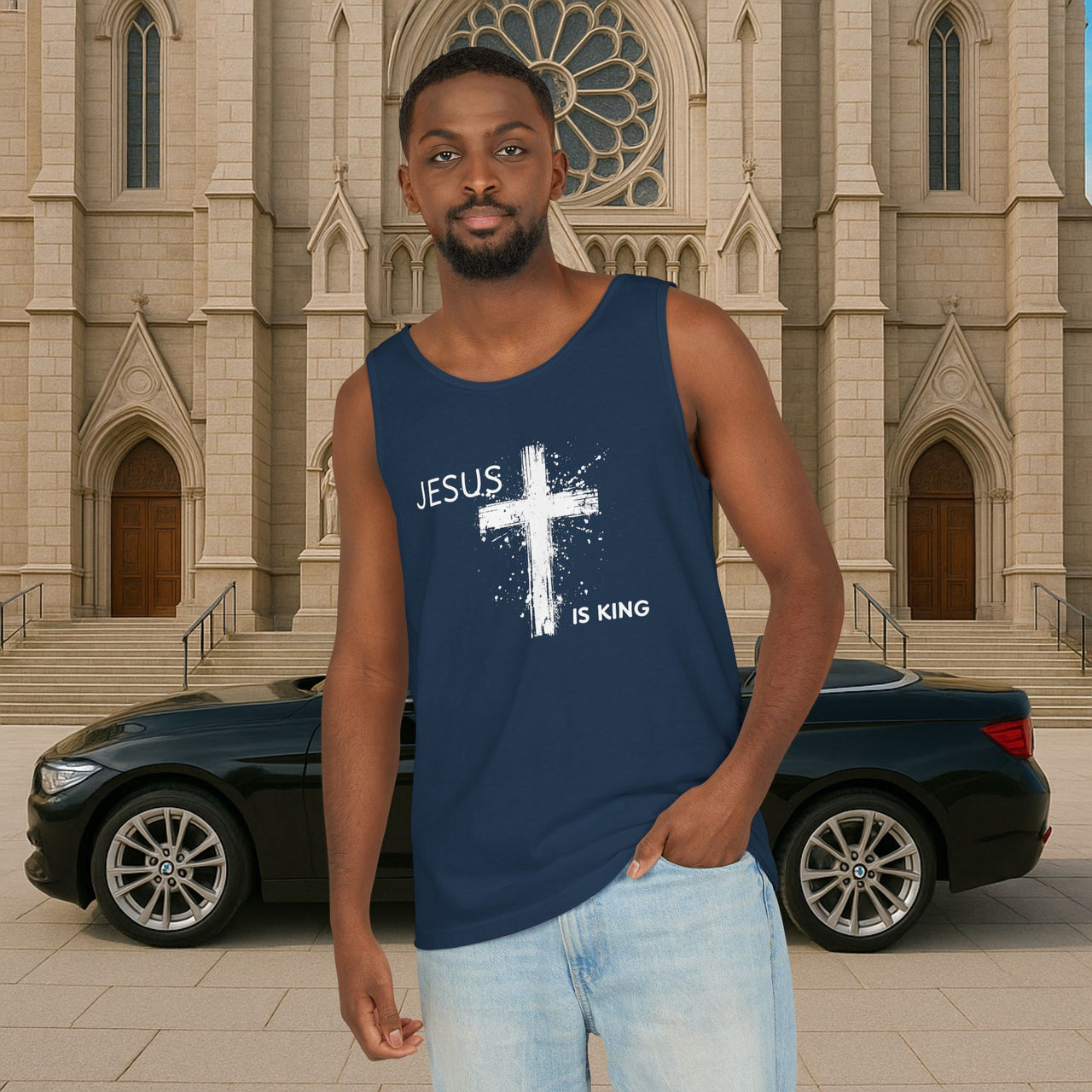 Jesus Is King Unisex Relaxed Fit Tank Top - My Faith My Father