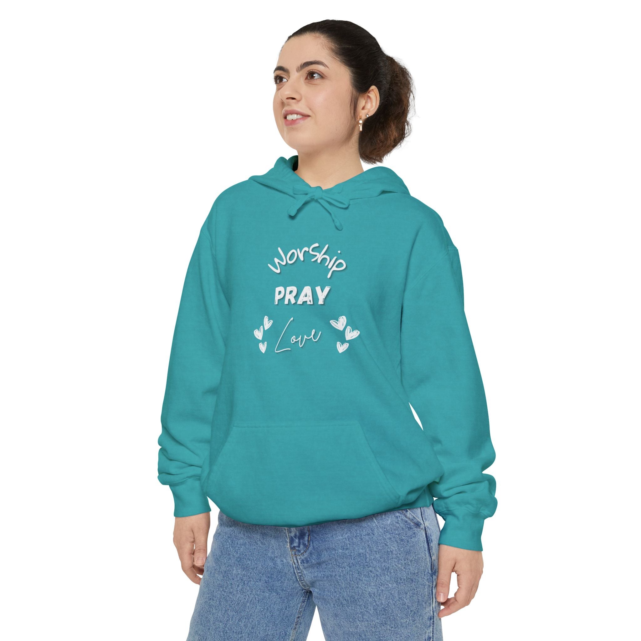 Worship, Pray, Love Unisex Relaxed Fit Hoodie