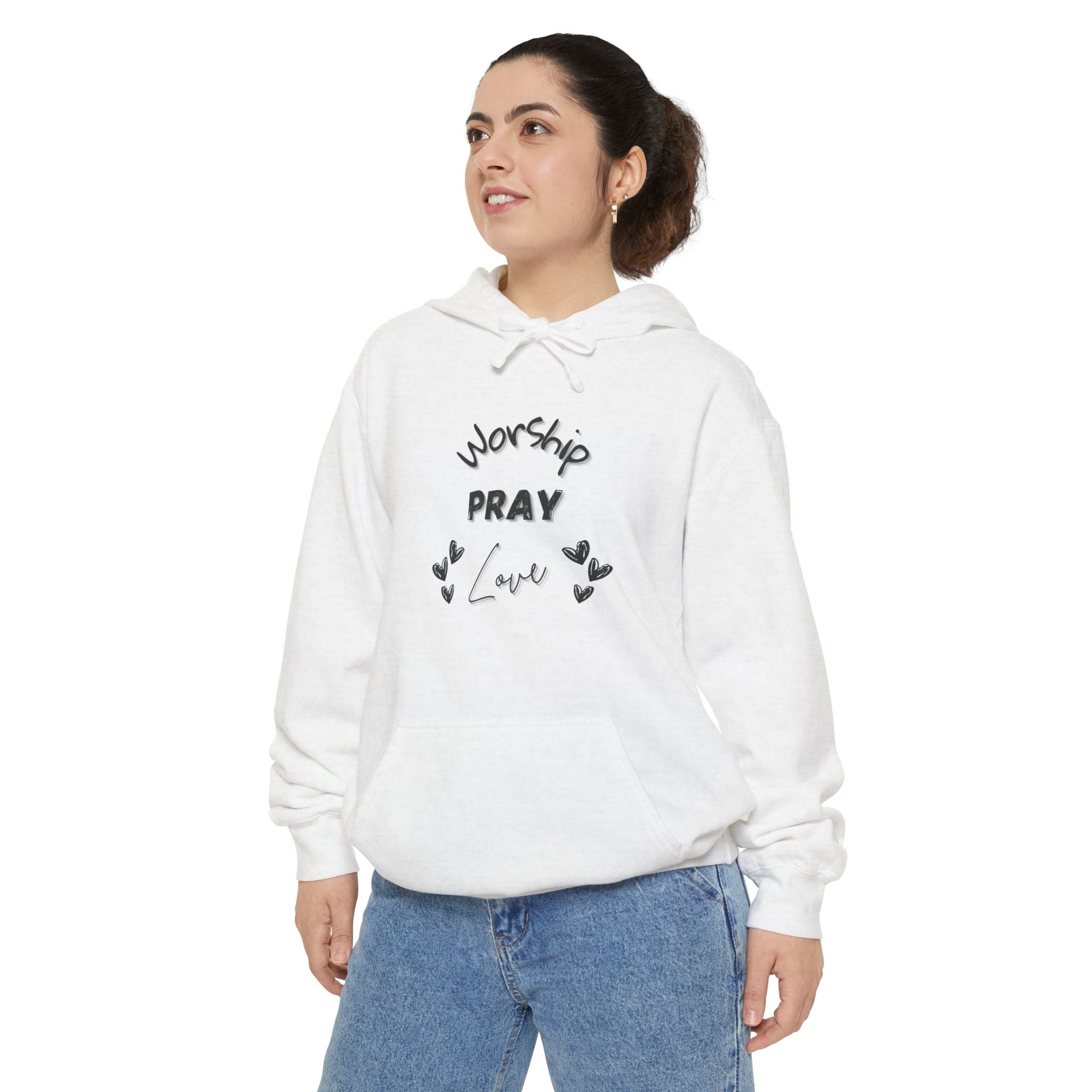 Worship, Pray, Love Unisex Relaxed Fit Hoodie