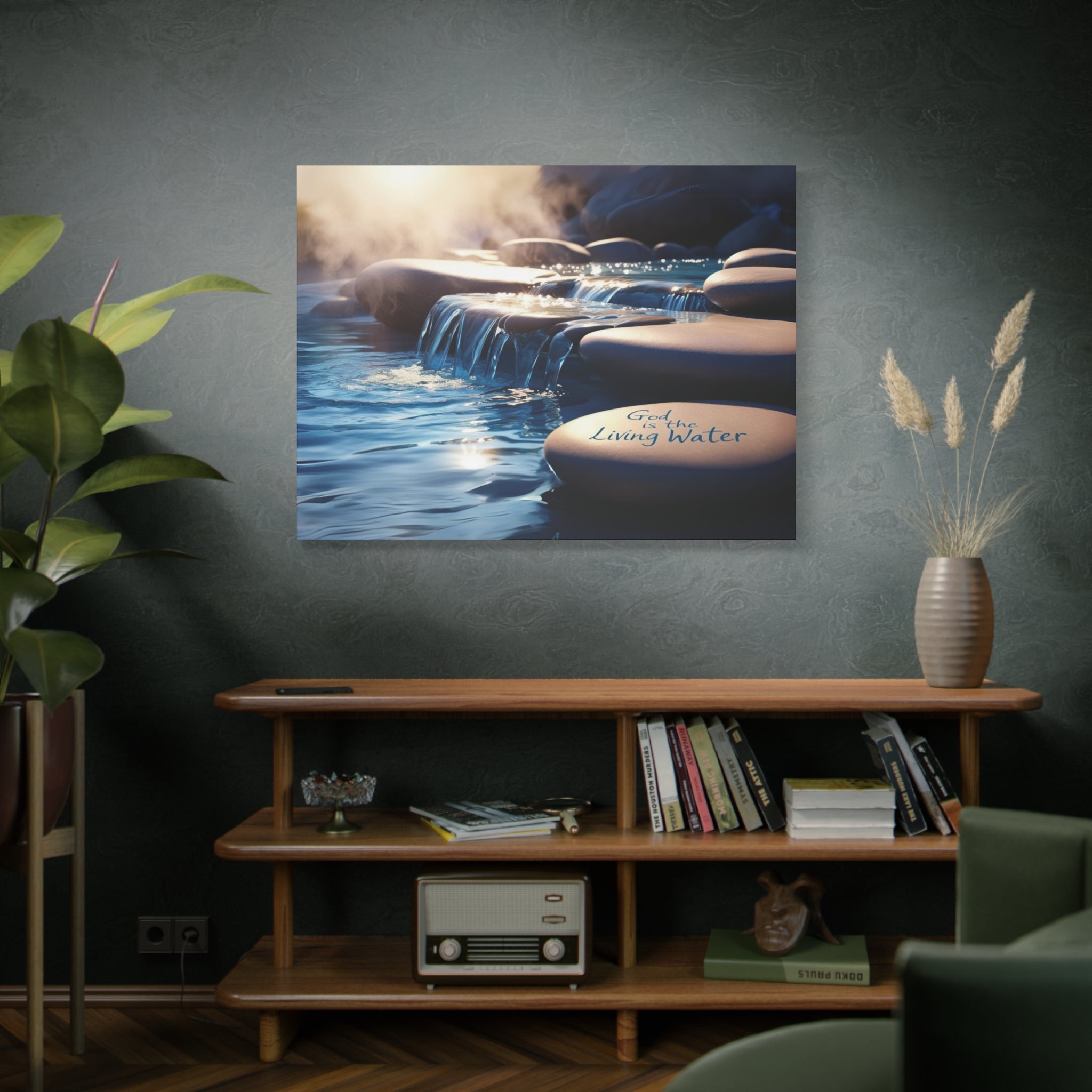 God is the Living Water Wall Decor Canvas