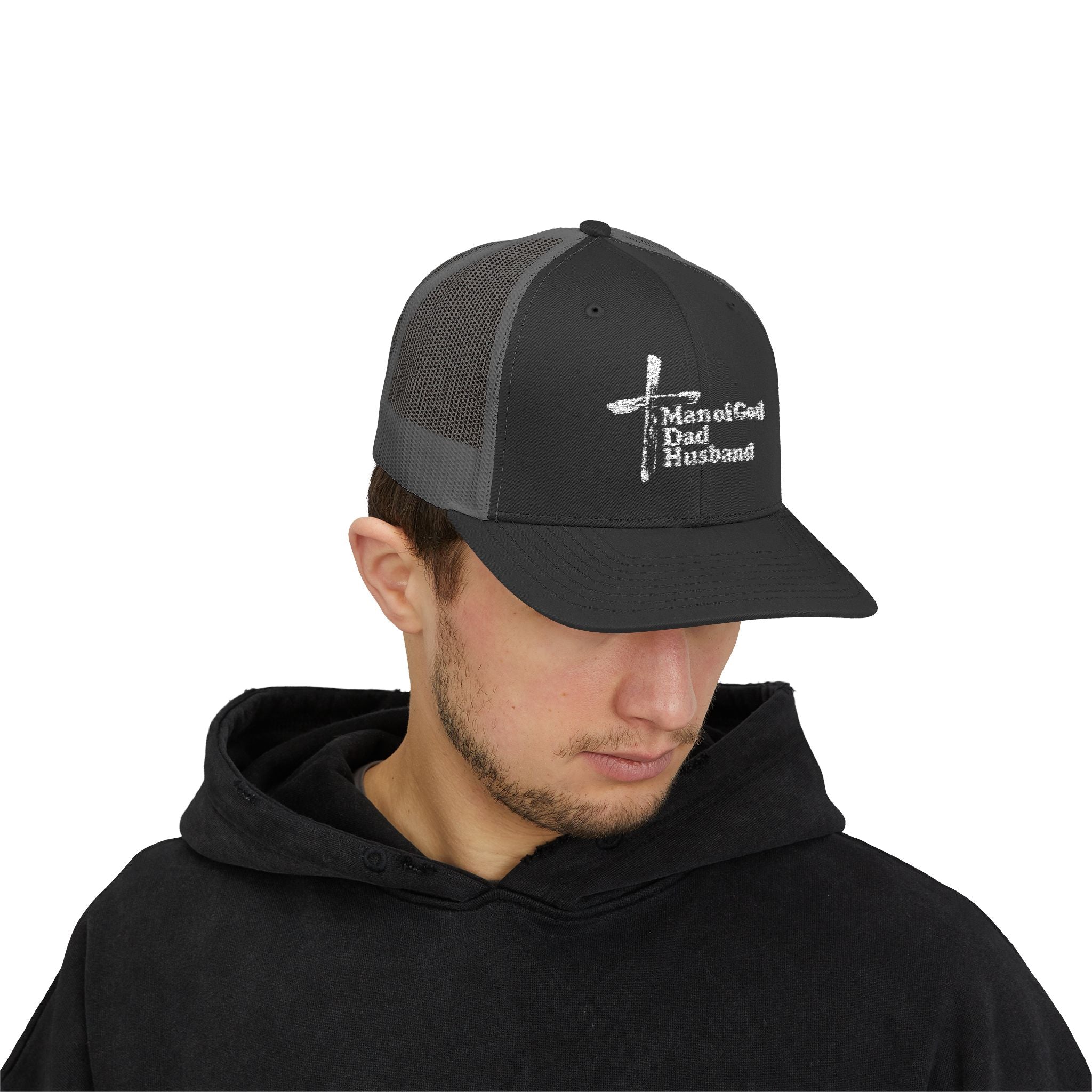 Man of God, Dad, Husband Snapback Trucker Hat